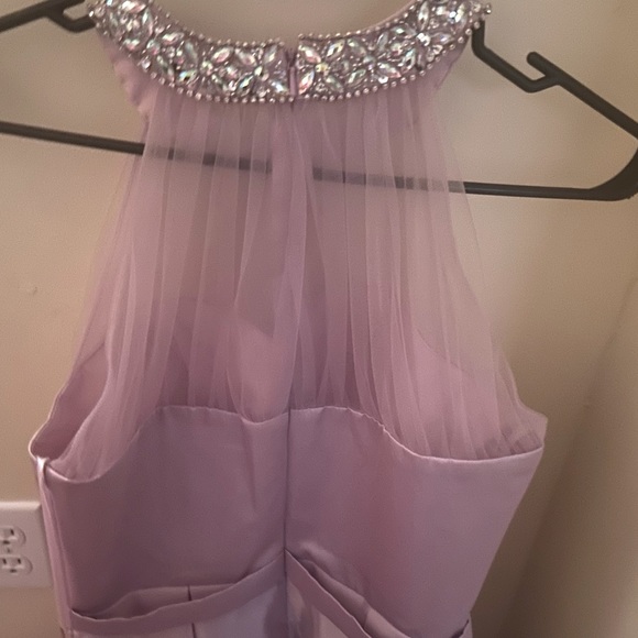 May Queen Pink Satin and Mesh Dress - Picture 6 of 8